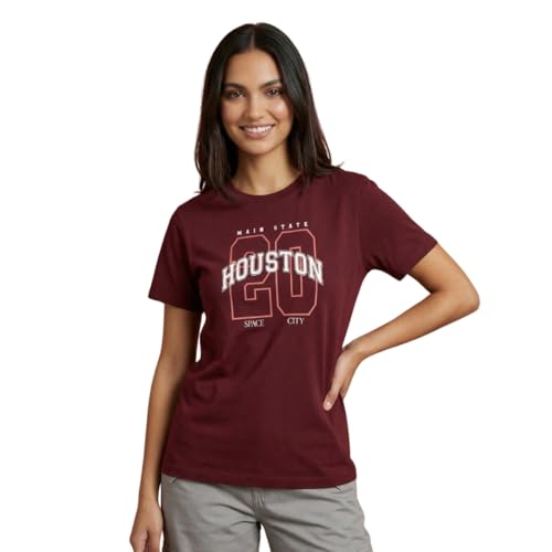 Image of Nobero Women's Graphic Printed T-Shirt | Regular Fit 180 GSM Cotton Tee for Women | Comfortable Round Neck Casual Wear