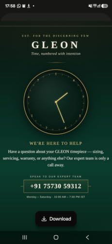 Image of GLEON Luxury Men's Numerology Watch | Water Resistant | Analog Type with Japanese Movement | Timepiece for Growth and Success with 1 Year Warranty - (Pack of 1)