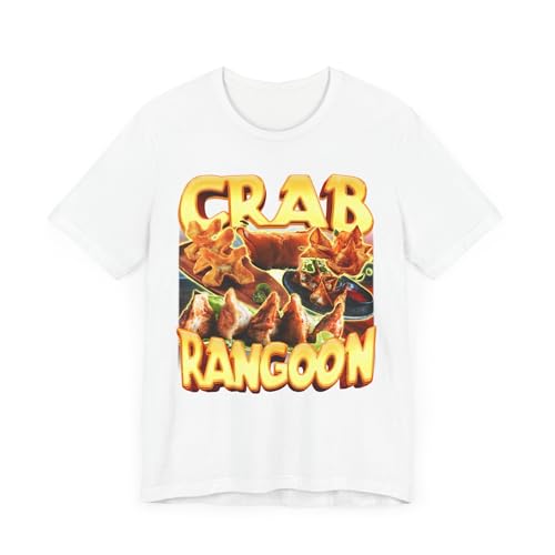 T-shirt Crab Rangoon imprimé unisexe coupe droite en coton noir