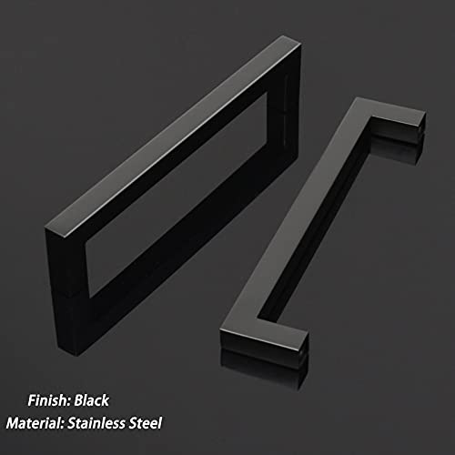 10 Pack Probrico Black Stainless Steel Square Corner Bar Cabinet Door Handles Drawer Pulls Knobs 1/2 In Width Hole Centers 6-1/4 Inch 160Mm #TOP1