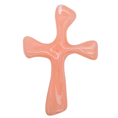 One Day at a Time Hand Held Prayer Cross | Cross of Courage and Peace | Soothing Cross for Clutching Clinging Praying and Comforting | Christian Gift (Pink)
