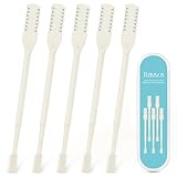 Kerros 5 Pcs Nasal Hair Cutter, Manual Nose Hair Trimmer for Men Women Double Sided Nasal Hair Trimmer 360° Rotating Nose Hair Remover (Cream Yellow)