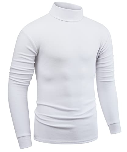 Jonivey Men's Thermal Turtleneck T Shirts Cotton Knitted Pullover Sweaters (White,Xxl) #TOP6