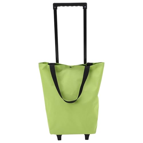 Chariot de courses pliable vert robuste : sac à roulettes grande capacité