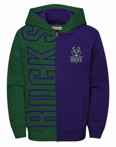 Milwaukee Bucks Youth Size X-Large 18/20 Split Fleece Full Zipper Hooded Sweatshirt - Team Colors