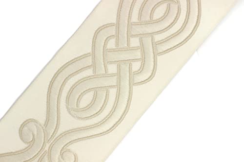 2.7" Embroidery Trim For Drapes, 16 Yards In One Continuous Sewing Trim,Jacquard Ribbon, Curtains, Drapery Banding, Drapery Trim Tape 70142 V1 #TOP3