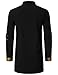 LucMatton Men's Traditional African Dashiki Long-Sleeve Slim-Fit Tunic Shirt with Metallic Foil Stamping Mandarin Collar Black Gold XX-Large