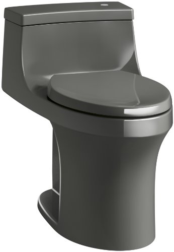 KOHLER K-4000-58 San Souci Touchless Comfort Height 1.28 GPF Elongated Toilet with AquaPiston Flushing Technology, Thunder Grey, 1-Piece KOHLER K-4000-58 San Souci Touchless Comfort Height 1.28 GPF Elongated Toilet with AquaPiston Flushing Technology, Thunder Grey, 1-Piece
