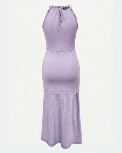 Image of CHICME Womens Summer Halter Ruched Bodycon Long Dresses