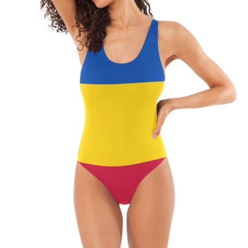 Maillot de bain pour femme drapeau moldave vêtement de plage une pièce stretch