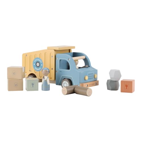 Little Dutch Camion benne en bois 2535 - Bleu