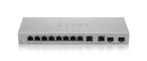Image of Zyxel 12 Port Network Switch | 2.5Gb Multi Gigabit Switch | Web Managed | 8x 1G, 2x 2.5G, 2x 10G SFP+ Ports | Desktop | Fanless | Plug and Play Easy Installation Ethernet Splitter | XGS1210-12