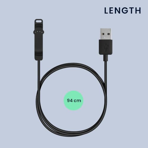 kwmobile Câble USB compatible avec Polar Unite câble - Câble rechange chargeur fitness tracker montre connectée - noir – vue 6