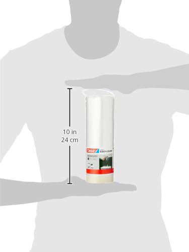 Image of tesa Economy Easy Cover 2-in-1 Masking Film for Painting and Masking Tape 33 m x 140 cm