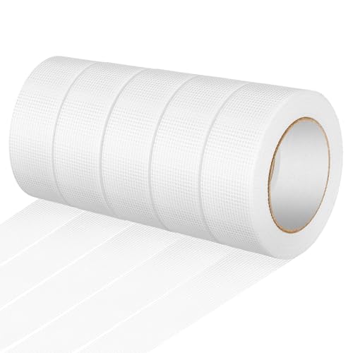 Pushglossy 5 Rolls Drywall Joint Tape 1.8 Inches x 492 ft Self Adhesive Fiberglass Mesh Drywall...