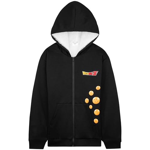 Dragon Ball Z Sweat à Capuche Enfant Garçon et Ado 9-16 Ans, Sweat Zippé Comfy Polaire Cosy Hiver Hoodie, Cadeau Manga Fans (9-10 Ans, Noir Dragon Ball)