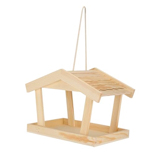 素朴な木製の鳥の餌箱 - ペット用の野鳥の給餌ステーション、ヤード、パティオ、ポーチ、バルコニー、木、フェンス、屋内屋外11.61 x 6.3 x 7.76インチ用のデッキマウント可能なフィーダー、デッキマウント可能なフィーダー、 な