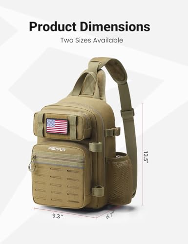 Image of Piscifun Fishing Backpack Tackle Bag with 2 Rod Holders, Multi-Compartment Storage, MOLLE System, Water-Resistant Lightweight Outdoor Pack