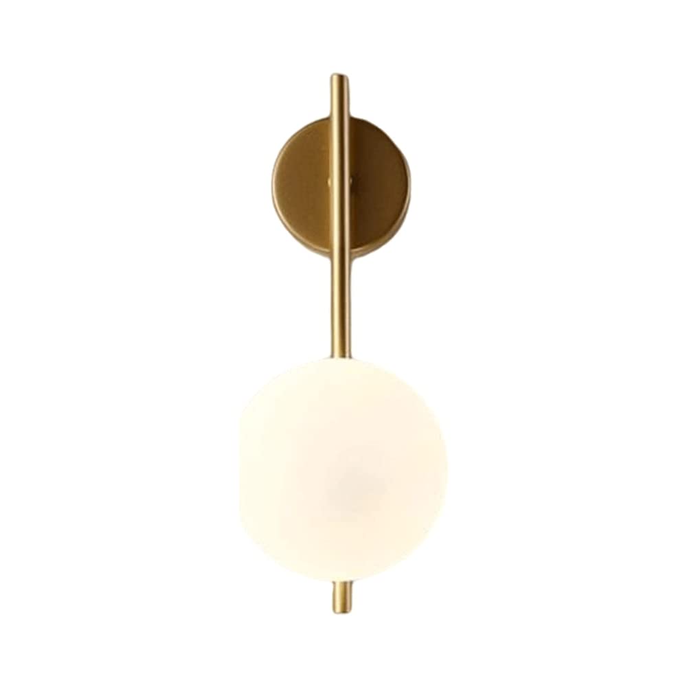JISHUBO Nordic Style Wrought Iron Wall Lamp, Glass Lampshade, Embedded Installation Wall Sconces, G9 Screw Lamps, Bedroom Balcony Porch Wall Wall Light, Interior Lighting Fixtures