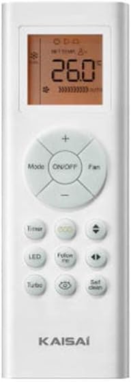 Kaisai ECO air conditioner remote control with LCD display and various function buttons.