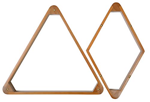 Iszy Billiards Wooden Pool And Billiard Ball Rack Set Of 2, 8-Ball Triangle And 9-Ball Diamond - Dark Oak #TOP29