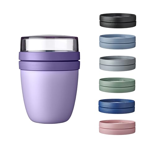 Mepal | Lunchpot Vario Ellipse | erstelle dir deinen Lunchpot wie er dir gefällt | Praktischer Müslibecher | Geeignet für Tiefkühler, Mikrowelle & Spülmachine | Vivid Lilac