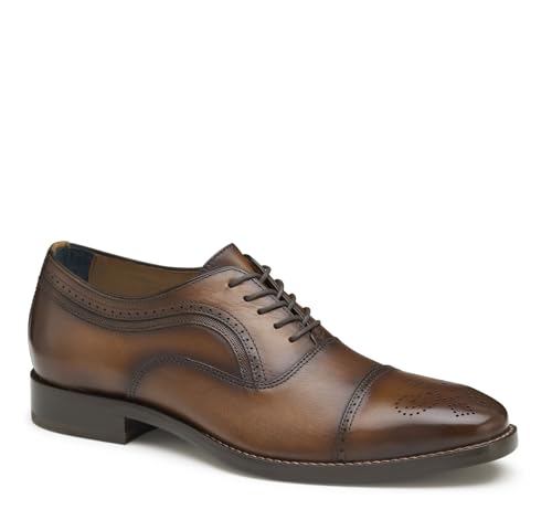 Johnston & Murphy Men’s Danridge Cap Toe Shoe - Men’s Dress Shoes, Leather Shoes, Dress Shoes for Men, Cushioned Footbed, Formal Shoes for Men, Business Casual Shoes