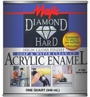 Majic Paints 8-1500-2 Diamond Hard Acrylic Enamel High Gloss Paint, 1- Quart, Gloss White