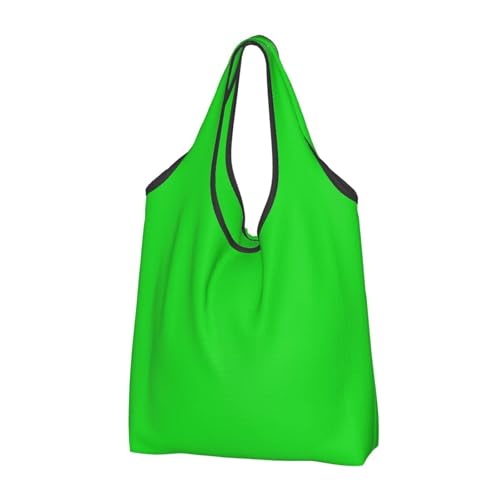 Sac fourre-tout pour femme réutilisable et pliable : grand sac de plage en tissu vert poignées