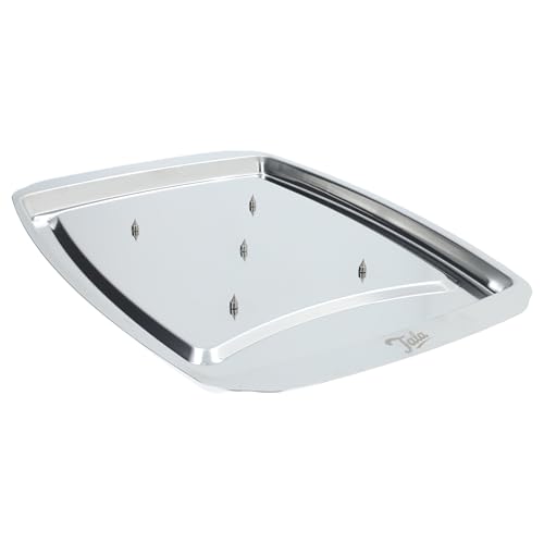 Tala Performance Stainless Steel Carving Tray, with 5 Spikes to Hold Meat Whilst Carving, 35.5cm x 25 cm