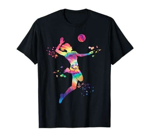 Volleyballspieler Colorsplash Mädchen Kinder Beach Volleyball T-Shirt Volleyballspieler Colorsplash Mädchen Kinder Beach Volleyball T-Shirt