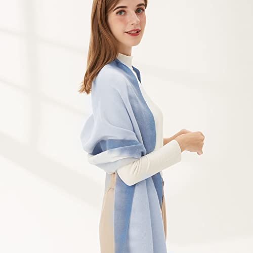 Winter Scarf Cashmere Shawl For Women Gradient Color Pashmina Scarves With Tassel Long Large Warm Wraps Stole2