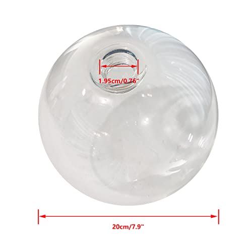Image of KCO Lighting Clear Glass Globe Shade Replacement Bubble Glass Lampshade Cover for Light Fixtures Wall Sconces Chandelier Pendant Light, 7.9 inch Diameter