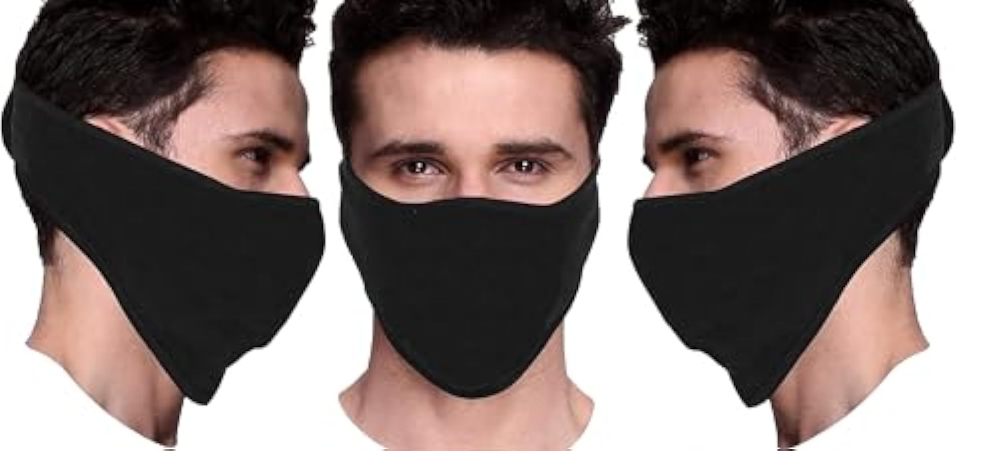 Biker Face Mask for Helmet, Pack of 3 Cotton Masks