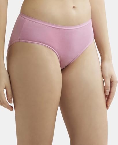 Image of Jockey 1807 Women's High Coverage Micro Modal Elastane Stretch Mid Waist Hipster with Ultrasoft Exposed Waistband