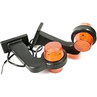 2 X Lampada LED Laterale In Gomma – 12V/24V Con E-Mark, Luce Bianca Rossa Arancione Per Camion E Rimorchi