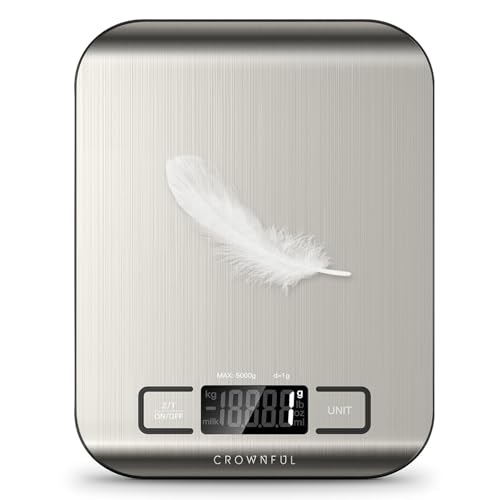 CROWNFUL Food Scale, 11 lb Digital Kitchen Scales with Built...