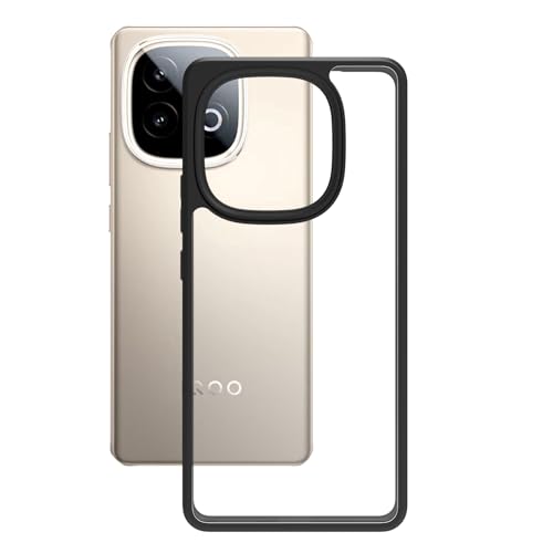 Image of RIGGEAR Shockproof Sleek Hybrid Armor Back Cover Case for iQOO Neo 10 5G (Clear PC and Black TPU Bumper)