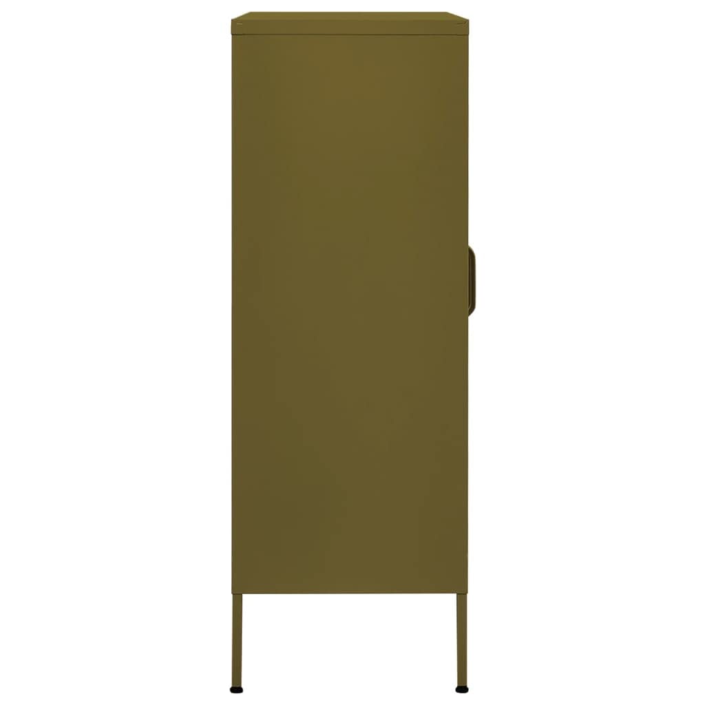 Armadio da ufficio, autoportante, in metallo, per aziende, ufficio, scuola, verde oliva, 80 x 35 x 101,5 cm, in acciaio (facile da montare)