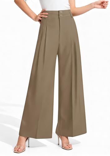 Image of PRETTYGARDEN Women's High Waisted Wide Leg Dress Pants
