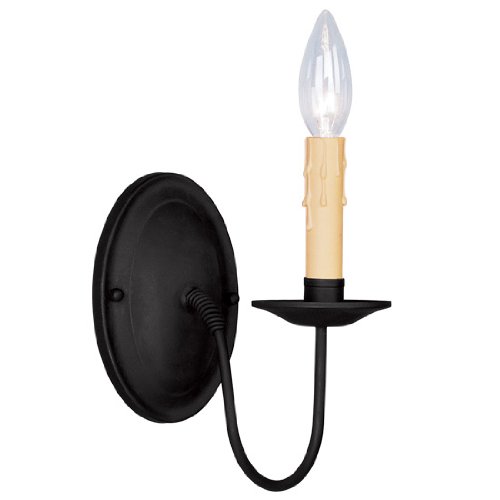 Livex Lighting 4451-04 Heritage 1 Light Black Wall Sconce