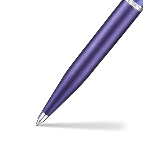 Image of Sheaffer Expressions Gift Set VFM 9430 Blue and Purple Pearlised Gradient Ballpoint Pen with Genuine Leather Card Case