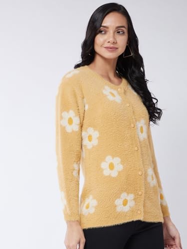Image of Modeve Floral Print Round Neck Casual Women Sweater||Winterwear||