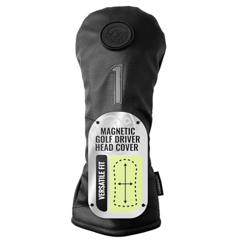 Stripebird Housse Tête Driver Golf Magnétique Noir