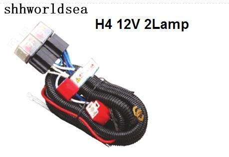 shhworldsea 10sets Waterproof 12V 2 Light H4 Headlight Wiring Harness Relay Kits