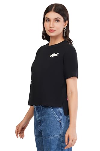 Image of ASTRAPE & BRONTE Oversized Printed Ladies T-Shirt - Virgin Cotton, Puff Print, Casual Wear - Comfortable, Trendy Graphic T Shirt