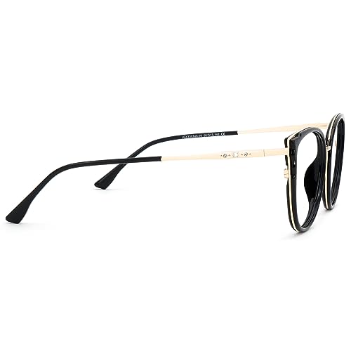 Image of Zeelool Cat Eye Eyeglasses Frame for Women Men Non-prescription Clear Lens ZJGX338746-05 Black