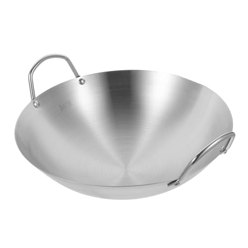 Wok resistente con doble mango de acero inoxidable miniatura 1