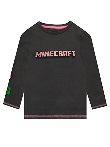 Minecraft Girls Long Sleeve Top Black