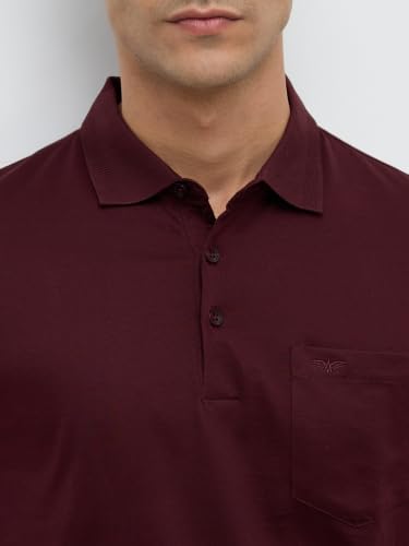 Image of Park Avenue Men Regular Fit Solid Pattern Pure Cotton Polo Neck Half Sleeve Casual T-Shirt
